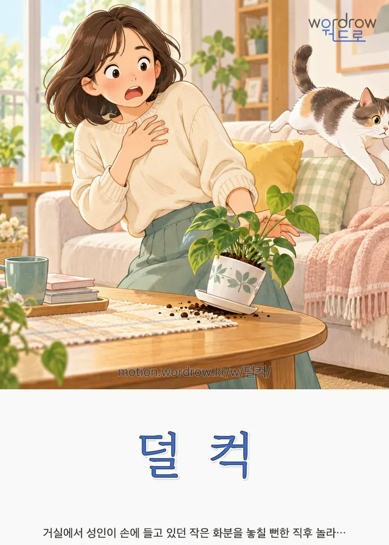 덜컥 글자 움직임의 완성 장면
